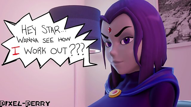 Raven conjures a futa cock and then ass fucks starfire