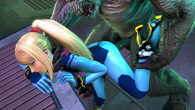 Samus Aran from Metroid fucks all kinds of monster cocks – 3D HMV